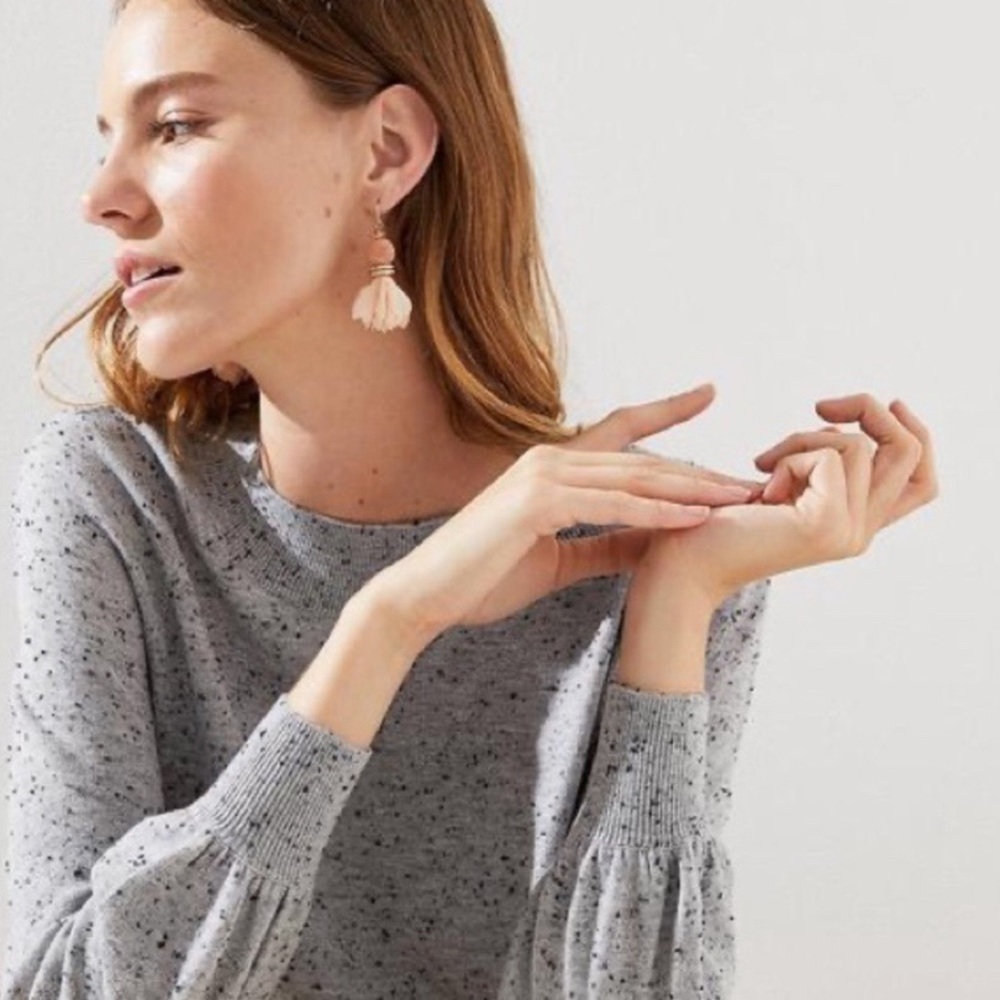 LOFT Speckled Drape Sleeve Sweater Size Small